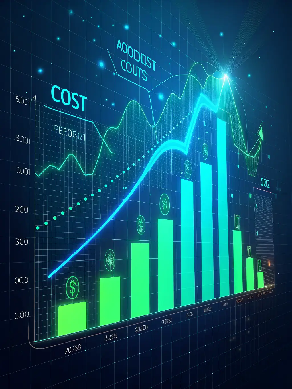 A graph showing a significant reduction in operational costs after implementing AI automation solutions by Pixify Global.